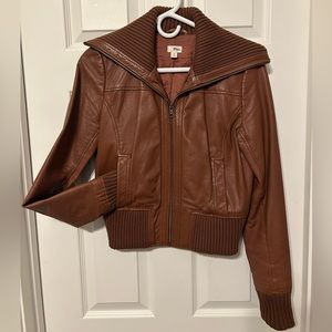 Frenchi Leather Jacket, Medium, Bomber Style, Camel-color
